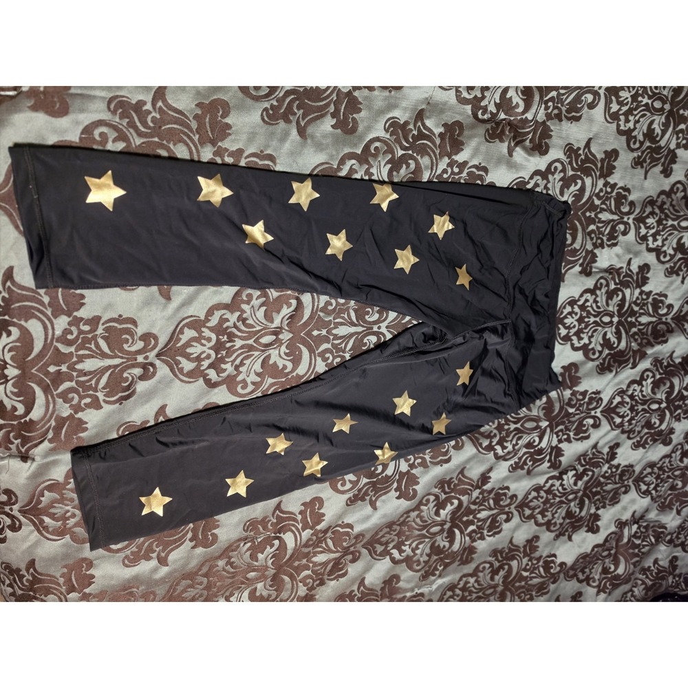 Jordann Star Leggings Womens Size XL Short Active Pant Black Gold‎ Activewear...